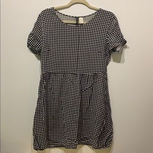 H&M Divided Black and White Gingham Babydoll Dress